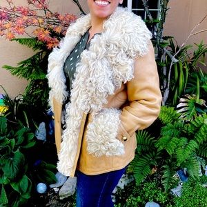 Authentic Coach Women’s Coat / jacket Lamb Skin Leather & Shearling  Size 10